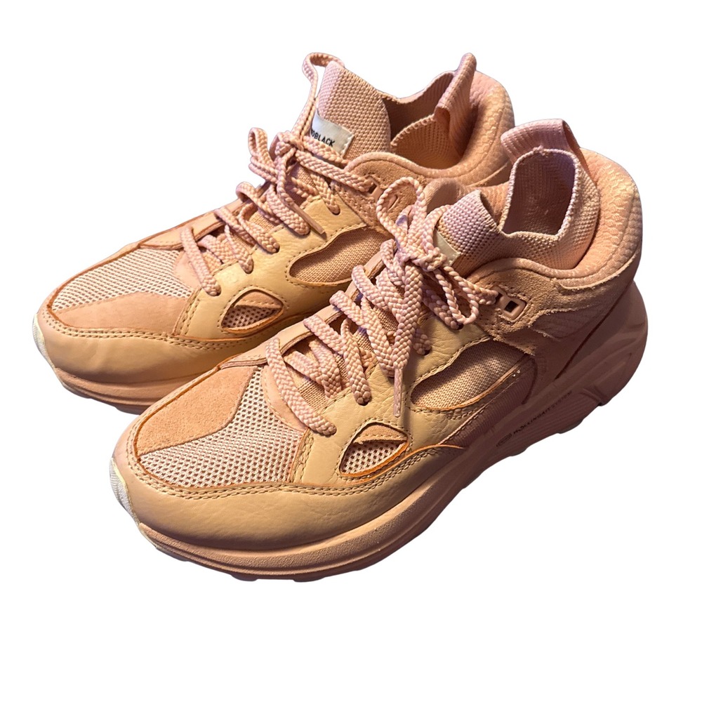 Brandblack Saga Pink Leather Mesh Chunky Sneakers Vibram Rollingait US 7.5 9 40